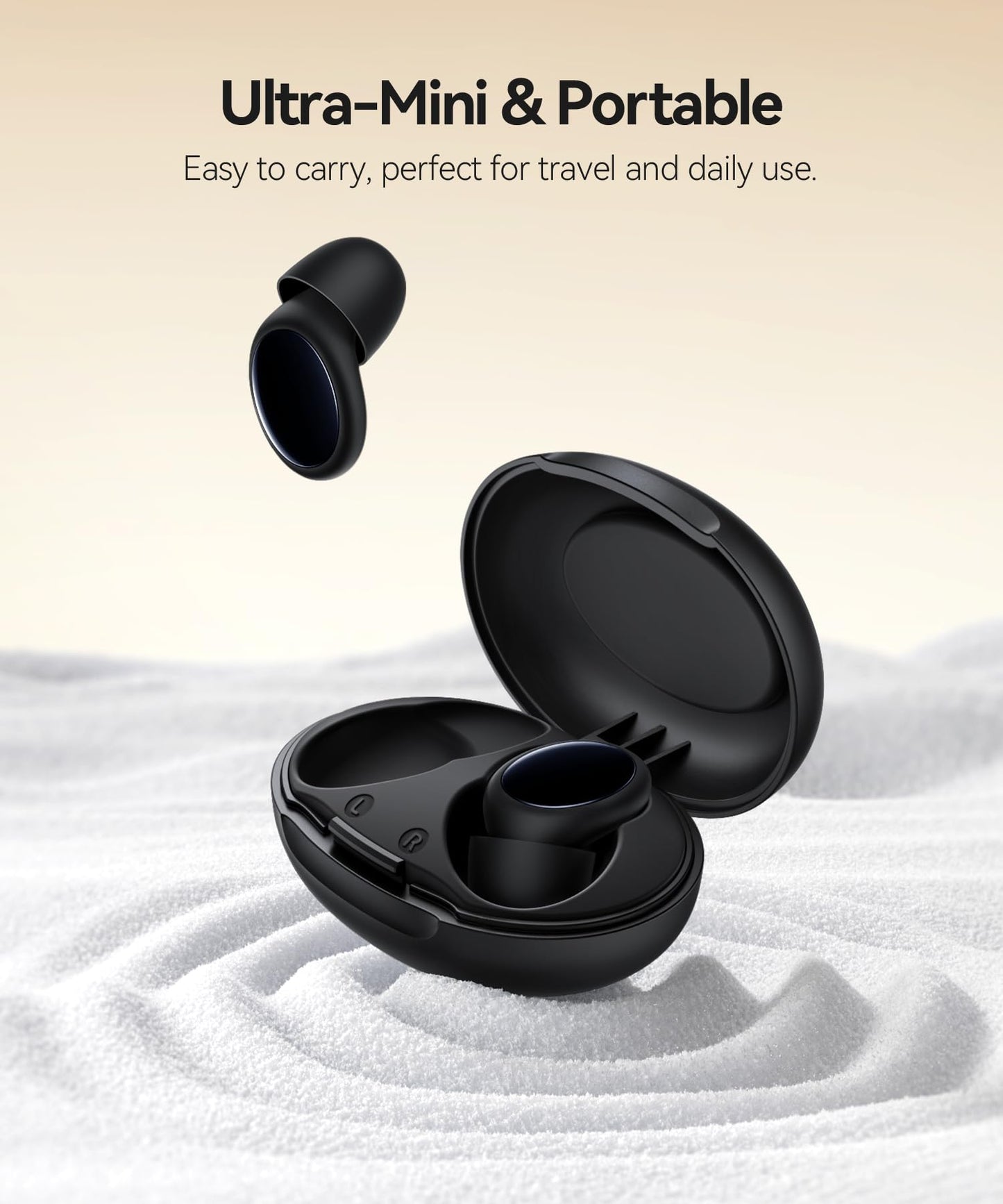 Ear Plugs for Sleeping Noise Cancelling, 45dB Ear Plugs for Noise Reduction, Soft Earplugs for Sleep, Concert, Work, Snoring Silicone Hearing Protection Earplugs Reusable Ear Plug with 8 Tips Black