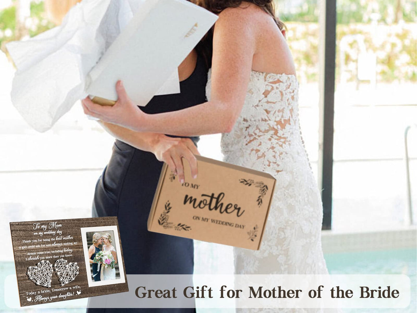 Mother of the Bride Gifts for Mom, Mother of Bride Gifts from Daughter - to My Mom on My Wedding Day Mother of the Groom Gifts Bride to Be Wedding Stuff Bride Accessories for Wedding Day Picture Frame