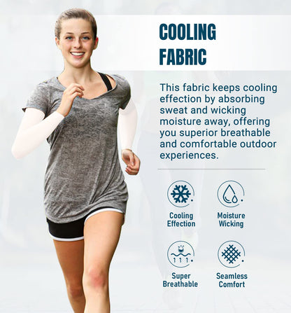 Aegend Sun Protection Cooling Arm Sleeves Sun Sleeves for Men & Women for Cycling, Running, Basketball, Football, Golf, Volleyball, Driving, White 2 Pairs