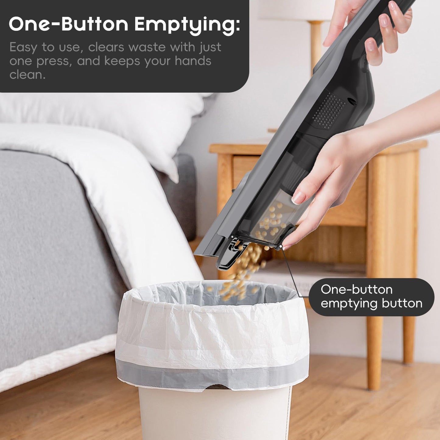 AYONTIN Cordless Handheld Vacuum, Lightweight Portable Hand Vacuum Cleaner with LED Light,Rechargeable Hand Held Vacuum with Charging Dock, Powerful Suction for Office, Home,Car,Silver