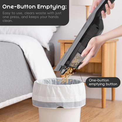 AYONTIN Cordless Handheld Vacuum, Lightweight Portable Hand Vacuum Cleaner with LED Light,Rechargeable Hand Held Vacuum with Charging Dock, Powerful Suction for Office, Home,Car,Silver