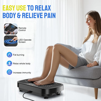 Vasson Vibration Plate Exercise Machine, Power Vibrating Shake Platform for Lymphatic Drainage, Whole Body Vibrate Waver Fitness, Full Body Shaking Board for Home Workouts, Weight Loss, Women-Black