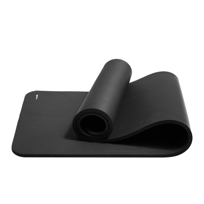 Amazon Basics 1/2 Inch Extra Thick Exercise Yoga Mat with Carrying Strap, Black