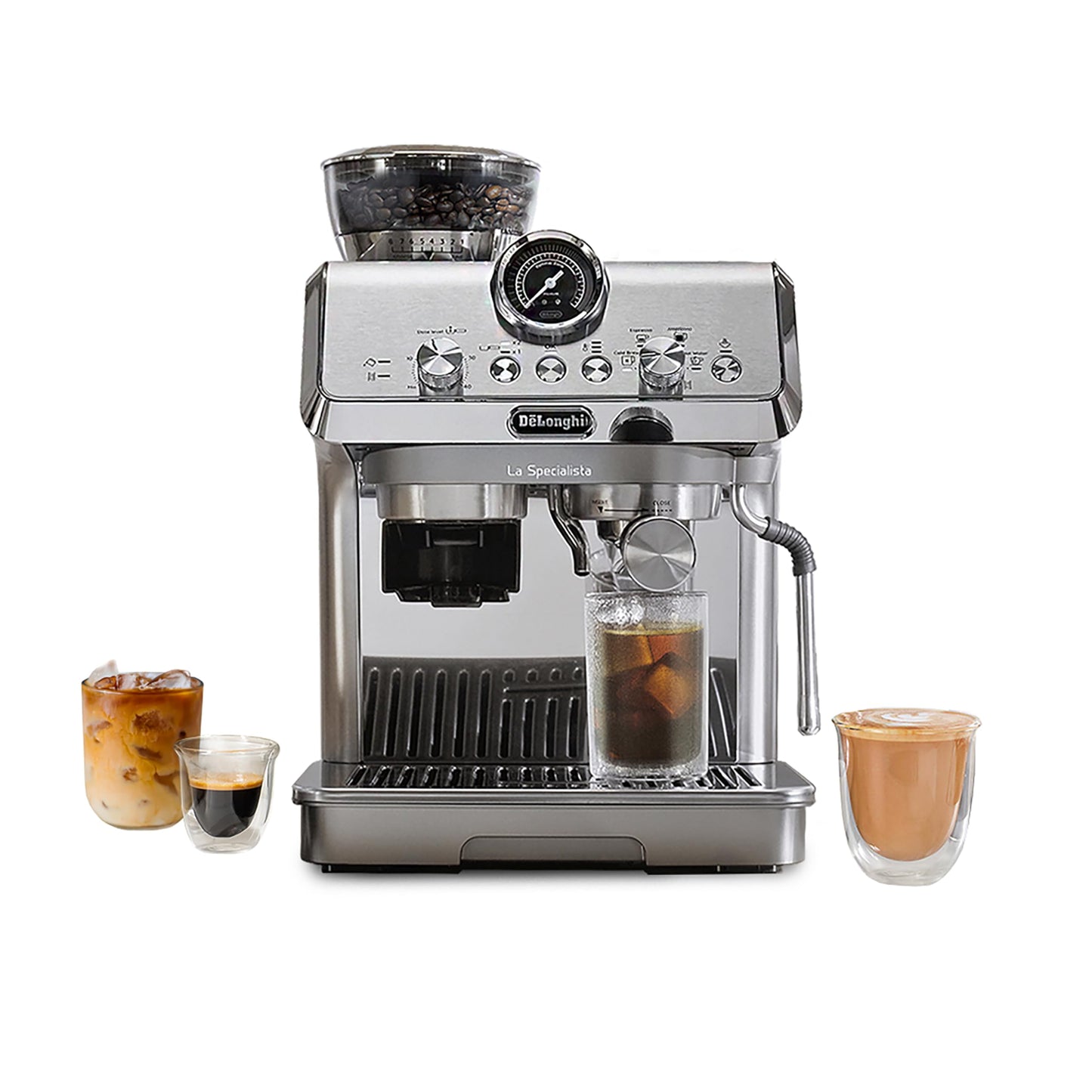 De'Longhi La Specialista Arte Evo Espresso Machine with Cold Brew, Manual Milk Frother, Barista Kit for Latte, Cappuccino, Built-in Grinder, EC9255M