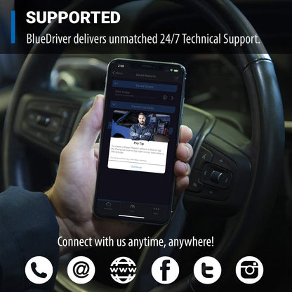 BlueDriver Bluetooth Pro OBD2 Car Scan Tool and Code Reader - Check Engine Light Vehicle Scanner for iPhone & Android