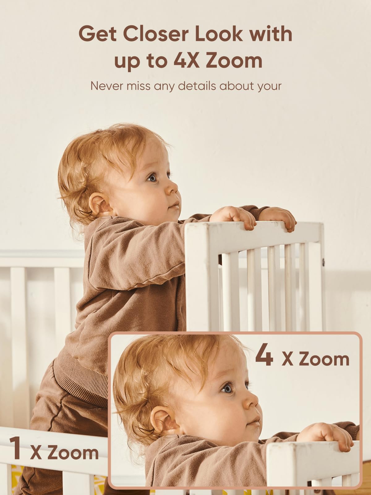bonoch 4.3" Baby Monitor with 2 Cameras, 720p Split Screen Monitor with Camera and Audio, 28hour Battery, Video Baby Monitor No WiFi, VOX Mode, 2 Way Audio, Auto Night Vision, 2X, 3X, 4X Zoom