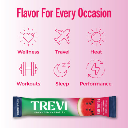 TREVI™ Sugar Free Electrolytes - Drink Mix Hydration Powder Packets - 28 Count - Watermelon