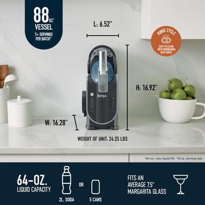 Ninja SLUSHi Professional Frozen Drink Maker with RapidChill Technology, 88 oz. Frozen Drink & Slushie Machine, 5 Preset Programs, Frozen Margaritas, Frappés, and More, Orange Mango, FS301OR