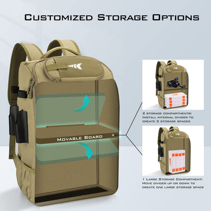 KastKing Karryall Fishing Tackle Backpack with Rod Holders 4 Tackle Boxes,40L Fishing Bag Storage Fishing Gear and Equipment