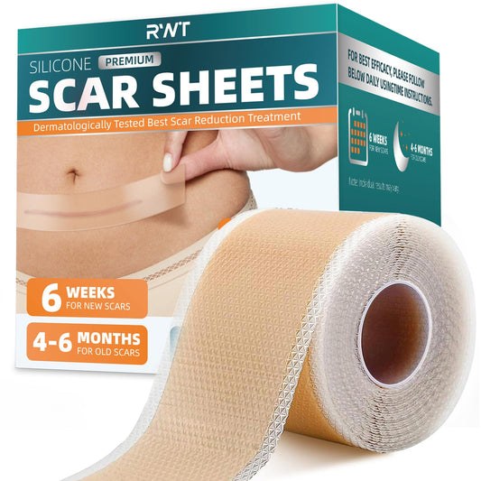 Silicone Scar Sheets, Silicone Scar Tape for Surgical Scars - 60" x 1.6" Roll - 1.5M, Medical Grade Reusable Effective Scar Removal for Keloid, C-Section, Tummy Tuck, and Acne