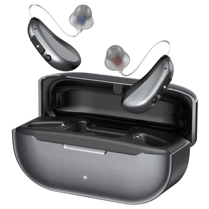 Hearing Aids, Hearing Aids for Seniors,16 Channel Rechargeable Hearing Amplifiers with Noise Cancelling, Five Levels of Volume Adjustment, Clear Sound and Easy to Use