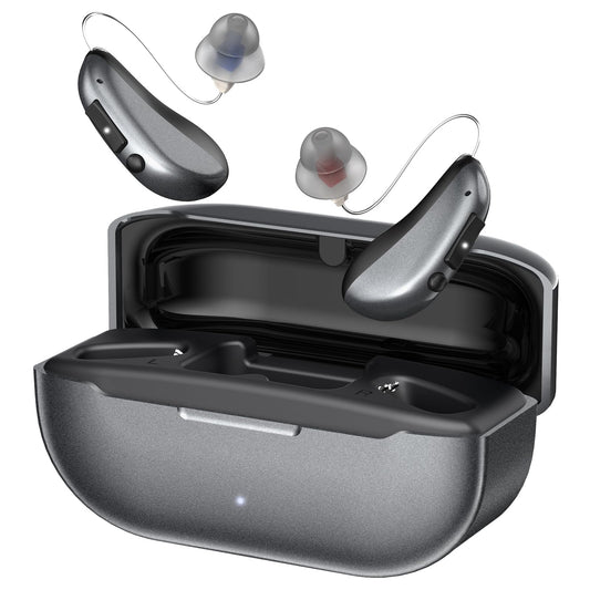 Hearing Aids, Hearing Aids for Seniors,16 Channel Rechargeable Hearing Amplifiers with Noise Cancelling, Five Levels of Volume Adjustment, Clear Sound and Easy to Use