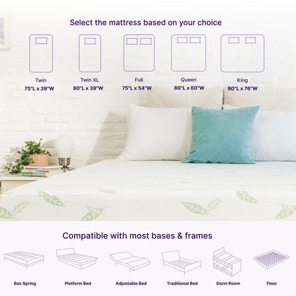 NapQueen Full Size Mattress, 12 Inch Anula Green Tea Infused Memory Foam Mattress, Full Size Mattress Bed in a Box, CertiPUR-US Certified Mattress