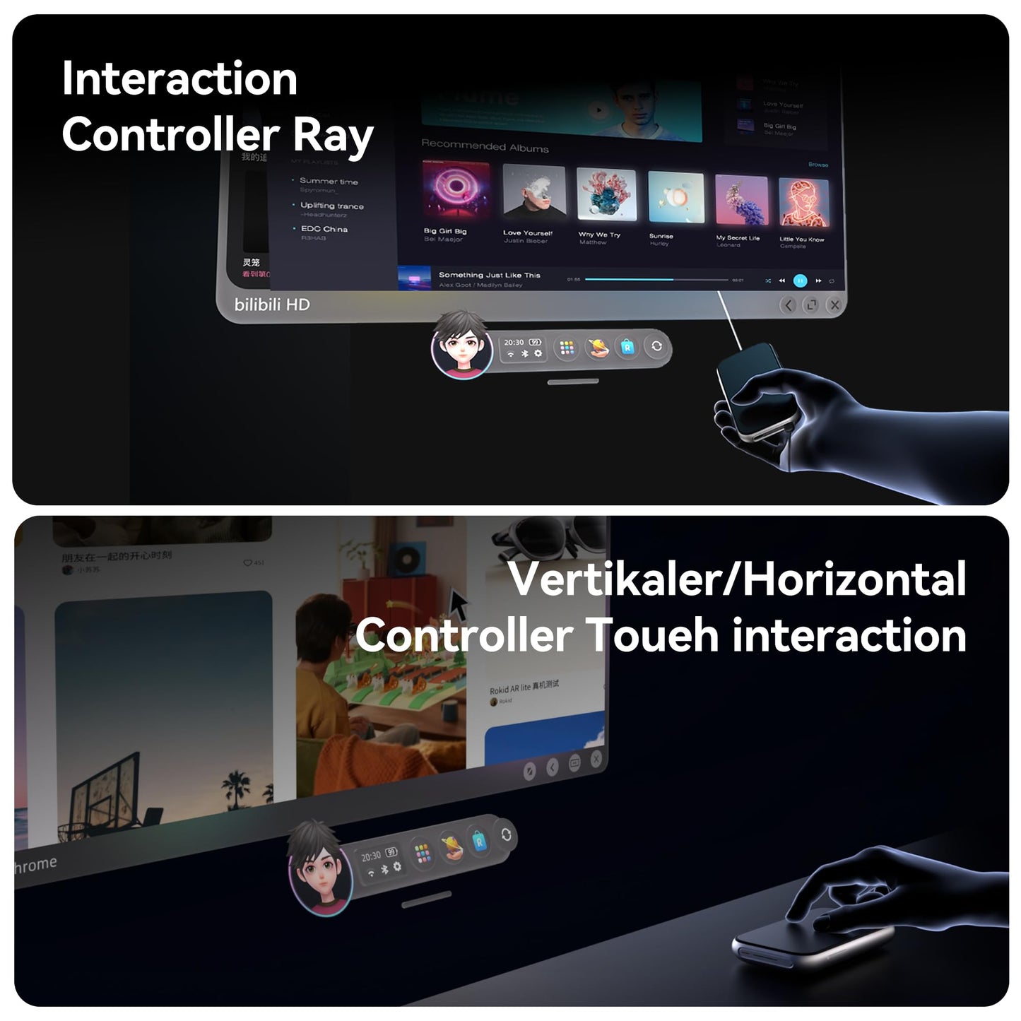 Rokid AR Spatial Glasses silver, AR Glasses Max2 silver with Station2, 360" Micro-OLED Three-Screen Display,120Hz OLED, 600 Nits, Multi-Tasking for Work & Gamingrt Console, Android, Windows Compatible