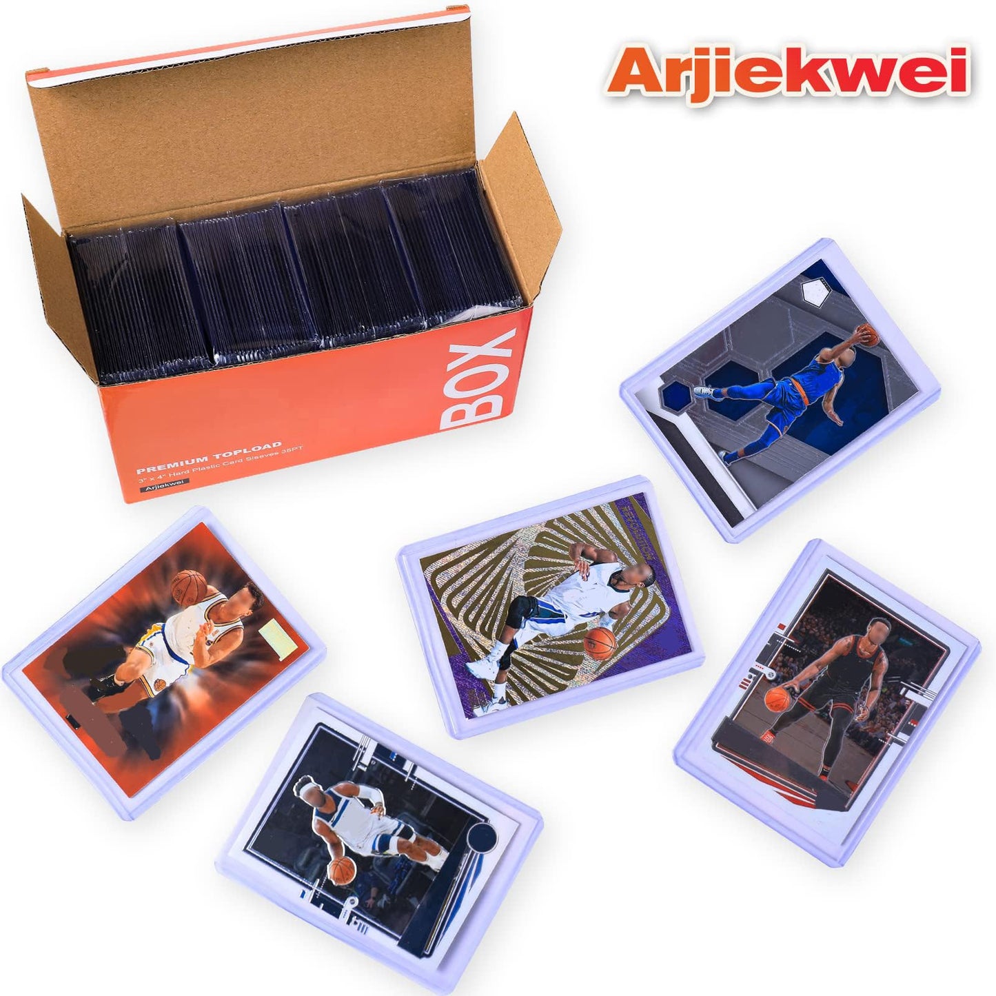 Arjiekwei 3"X4" Card Sleeves Top Loaders for Cards, Baseball Card Protectors Hard Plastic, Premium Toploaders for Cards, Card Holder for Sports Baseball Trading Football Game Cards (100 Top Loaders)