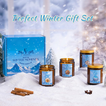Winter Candle, Hot Cocoa Scented Candles for Home, Holiday Candles Natural Soy Candle, Aromatherapy Candle 7 oz Jar Candles Winter Gifts for Women Men