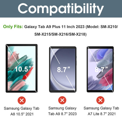 ProCase Smart Case for Galaxy Tab A9 Plus/A9+ 5g 11 Inch 2023 SM-X210 SM-X215 SM-X216 SM-X218, Slim Stand Hard Back Shell Protective Cover Folio Case for Galaxy Tab A9 Plus 2023 -Navy
