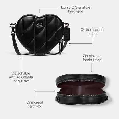 Coach Women's Quilted Leather Heart Crossbody