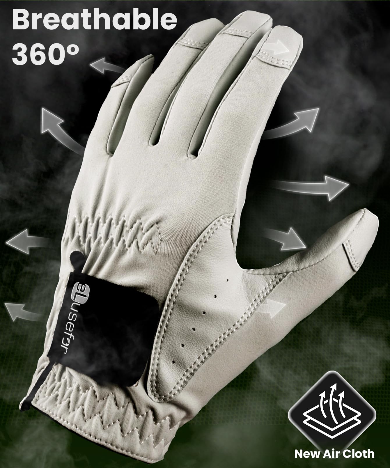 eLusefor PrecisionPro Golf Glove - Experience, Precision & Control - Second-Skin Fit, Moisture-Wicking, Durable, Ergonomic Design for Every Swing