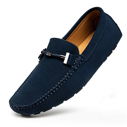 Go Tour New Mens Casual Loafers Moccasins Slip On Driving Shoes Blue 6.5/38