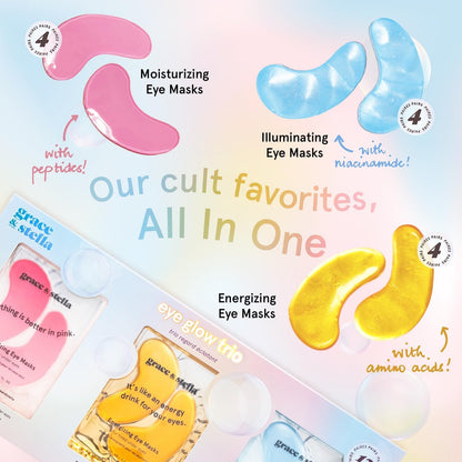 grace & stella Under Eye Patches (12 pairs) Eye Masks for Puffy Eyes and Dark Circles - Valentine Gifts for Women - Gifts for Wife, Bridesmaids, Birthdays, Bachelorette Party, Self Care - Vegan