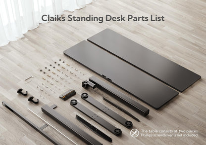 Claiks Electric Standing Desk, Adjustable Height Stand up Desk, 40x24 Inches Sit Stand Home Office Desk with Splice Board, Black Frame/Black Top