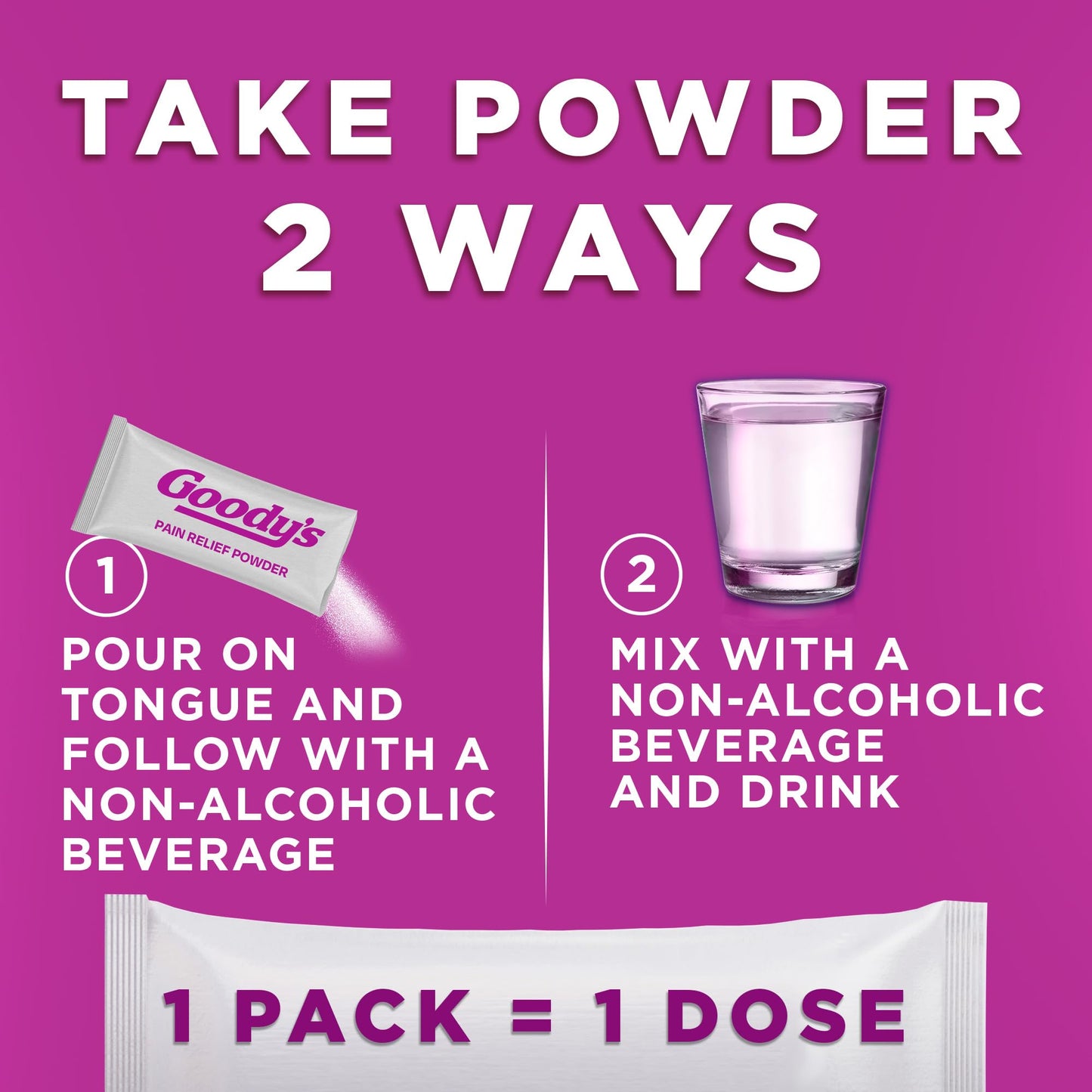 Goody's Extra Strength Headache Powder, Mixed Fruit Blast Flavor Dissolve Packs, 24 Individual Packets (2 Pack)