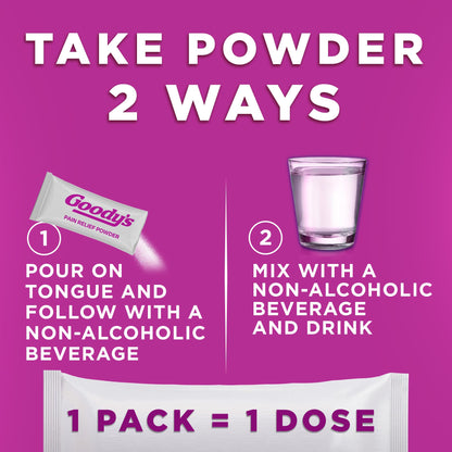 Goody's Extra Strength Headache Powder, Mixed Fruit Blast Flavor Dissolve Packs, 24 Individual Packets (2 Pack)