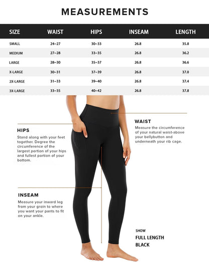 CHRLEISURE Leggings with Pockets for Women, High Waisted Tummy Control Workout Yoga Pants(Black,DGray,Navy,Wine,JLGreen, L)