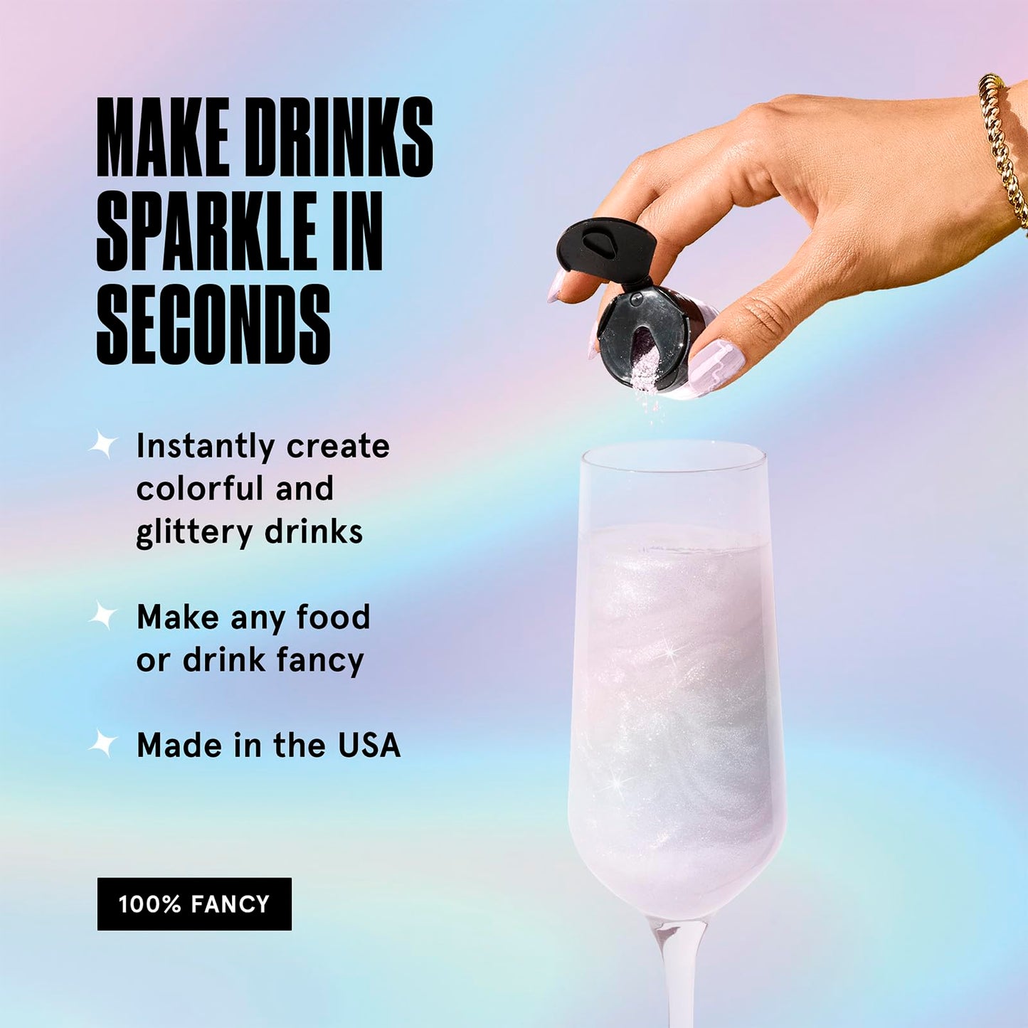 Fancy Sprinkles Moonstone Iridescent Premium Edible Glitter, 100% Edible Glitter for Sparkling Food & Drinks No Taste or Texture (4gm)