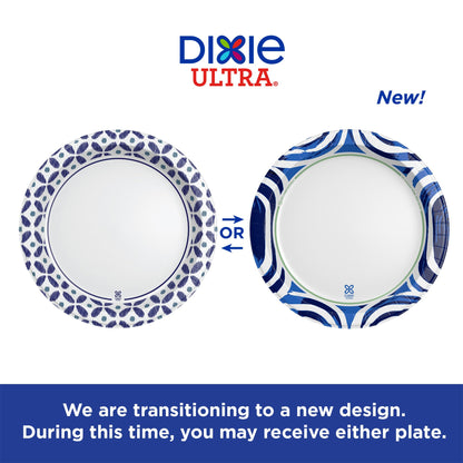 Dixie Ultra Plates, 100 Count (Pack of 1), White/Indigo