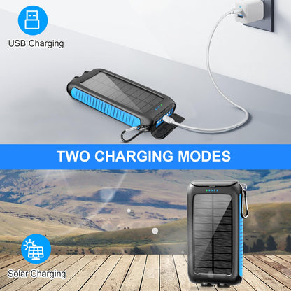 Kepswin Solar-Charger-Power-Bank-49800mAh Portable Solar Phone Charger with LED Flashlight/15W Fast Charge USB C Waterproof External Backup Battery Pack for All Cell Phones & Electronic Devices