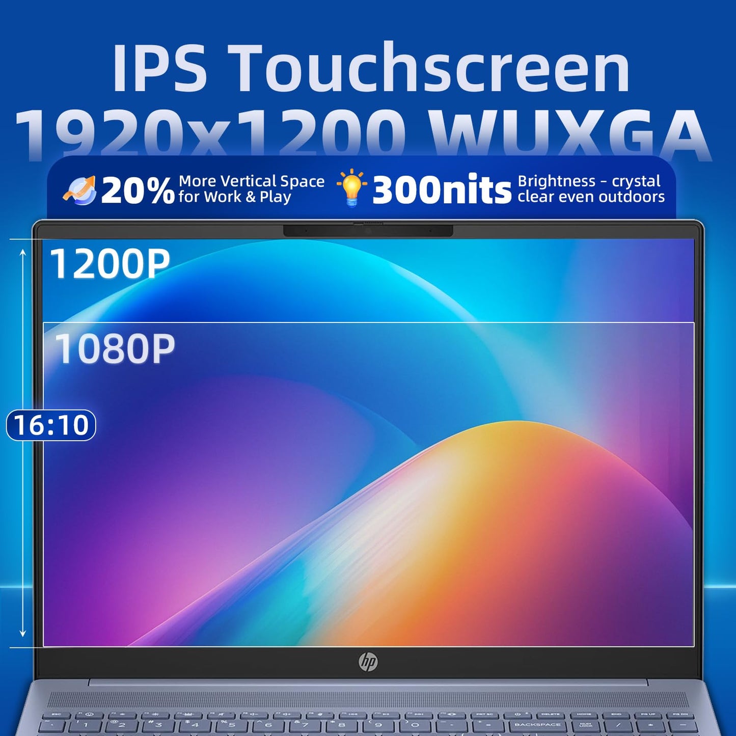 HP Pavilion 16 Touchscreen Laptop – Intel Core 7 150U (Beats i7-1355U) – 16" WUXGA Display – AI Copilot, Backlit – Windows 11 Pro, Office Pro Lifetime 65W GaN Charging– Sky Blue – 32GB RAM | 1TB SSD