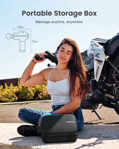 RENPHO Thermacool Massage Gun Deep Tissue with Heat and Cold Head, Mothers Day Gifts, FSA HSA Eligible, Handheld Muscle Massager with Carry Case, Body Masajeador for Men Women Athletes, Active