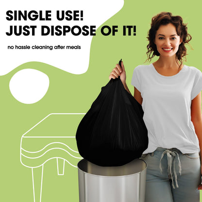 Pureegg Plastic Table Cloth Disposable 10 Pack, 54 x 72 Inch Table Cloths, Graduation Decorations Class of 2025, Graduation Party Tablecloths, Rectangle, Plastic Cover, Leakproof & Sturdy, Black