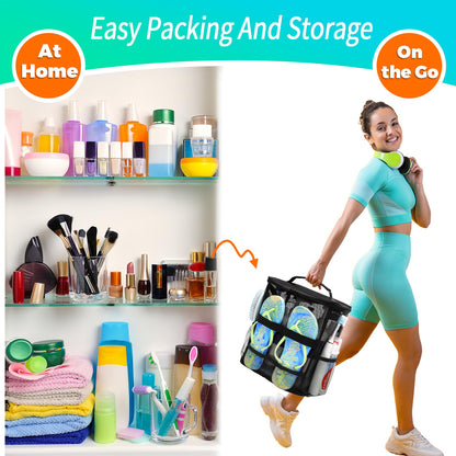 Dorm Room Essentials for Guys Girls Boys, Quick Dry Mesh Shower Caddy Portable, Large Capacity Shower Bag with Hanging Hook, Bathroom, Gym, Swimming, Travel, Beach, Camping, College Student Essentials