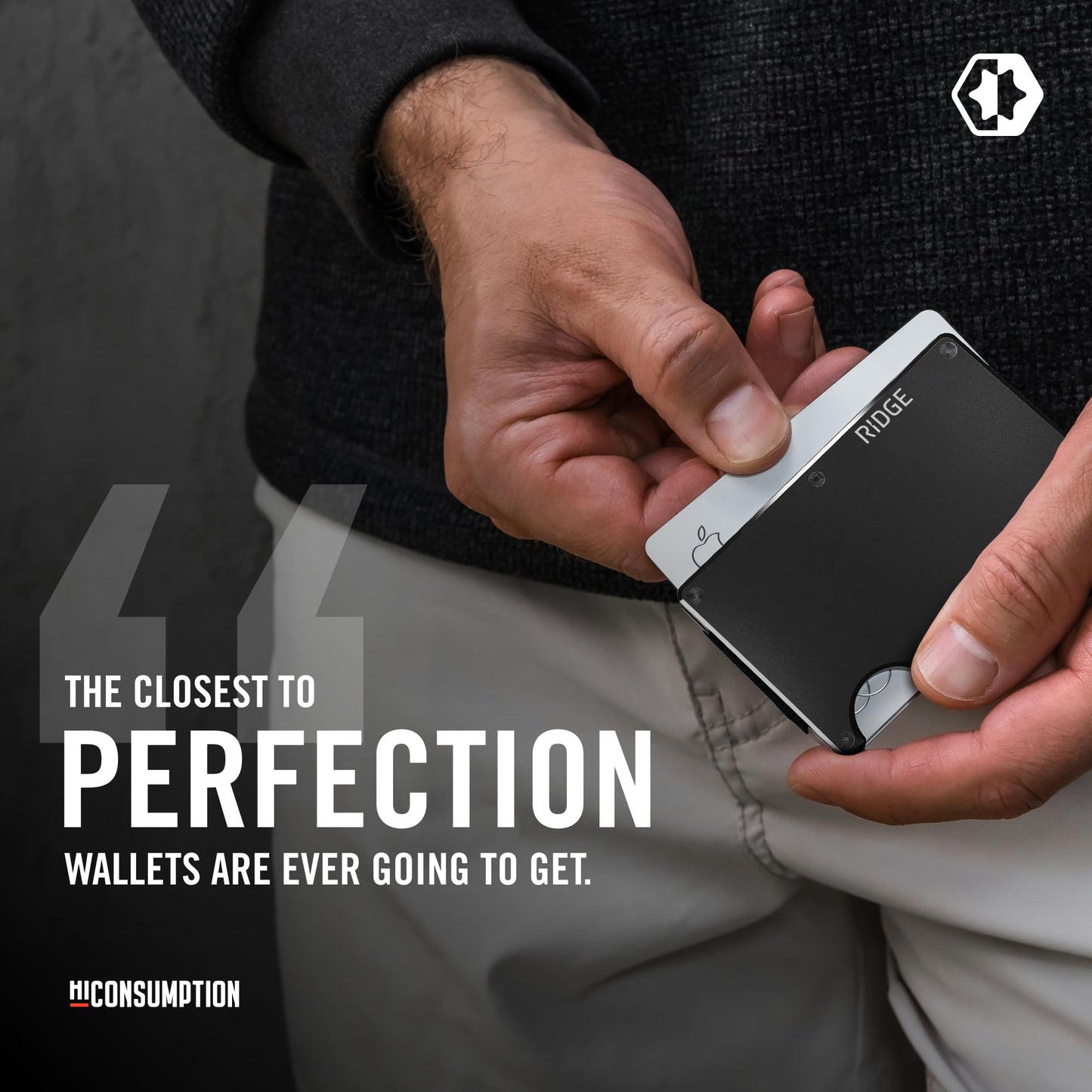 Ridge Wallet for Men - Slim Minimalist Compact Wallet and Card Holder, RFID Protected Front Pocket Wallets for Men with Integrated Cash Strap (Royal Black)