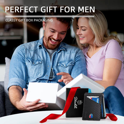 Zitahli Men's Slim RFID Blocking Leather Wallet - Premium Bifold Front Pocket Wallet with Gift Box,Leather Card Holder for Everyday Carry