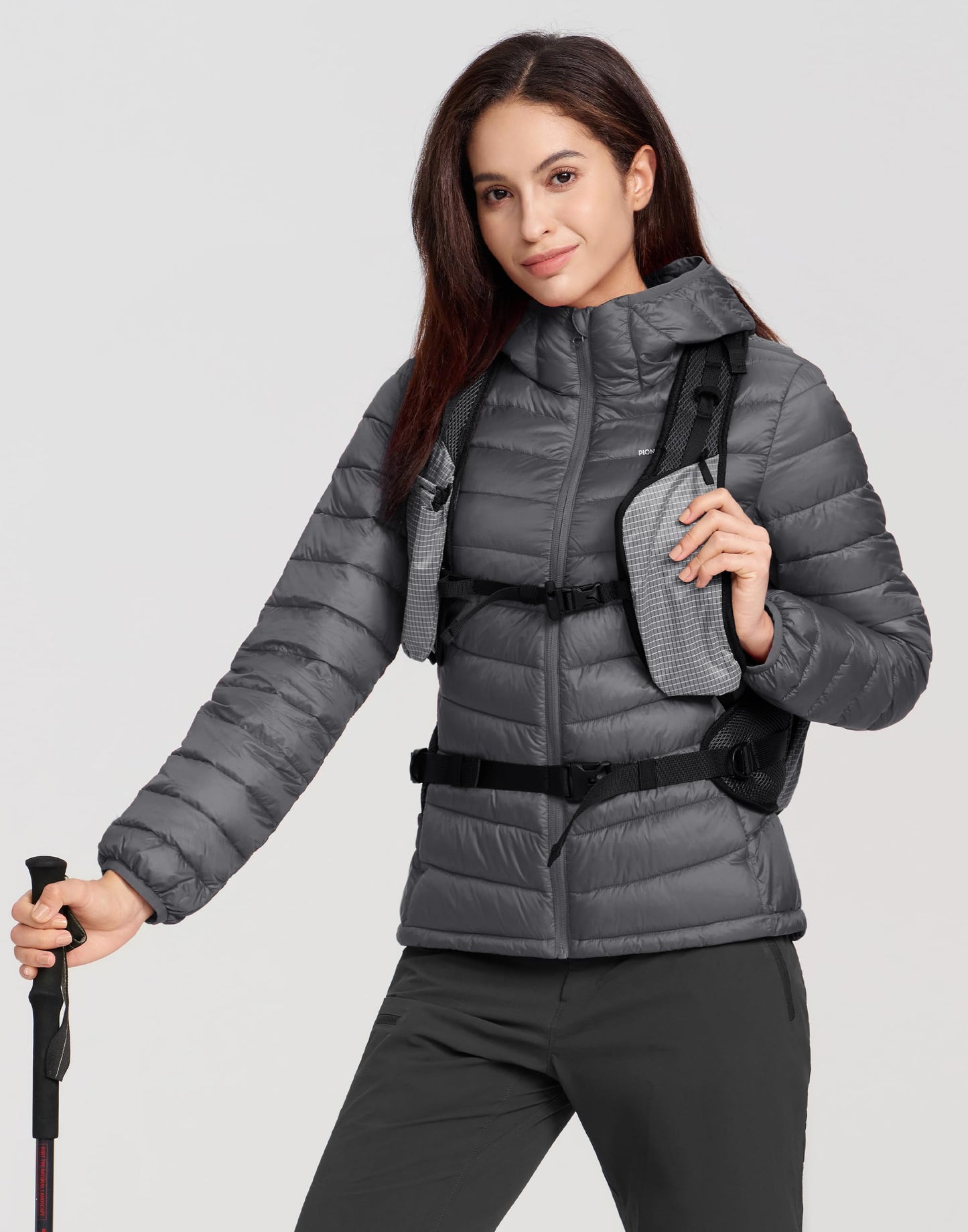 Pioneer Camp Women's Packable Puffer Jacket Winter Light Weight Water-Repellent Quilted Coat with Hood