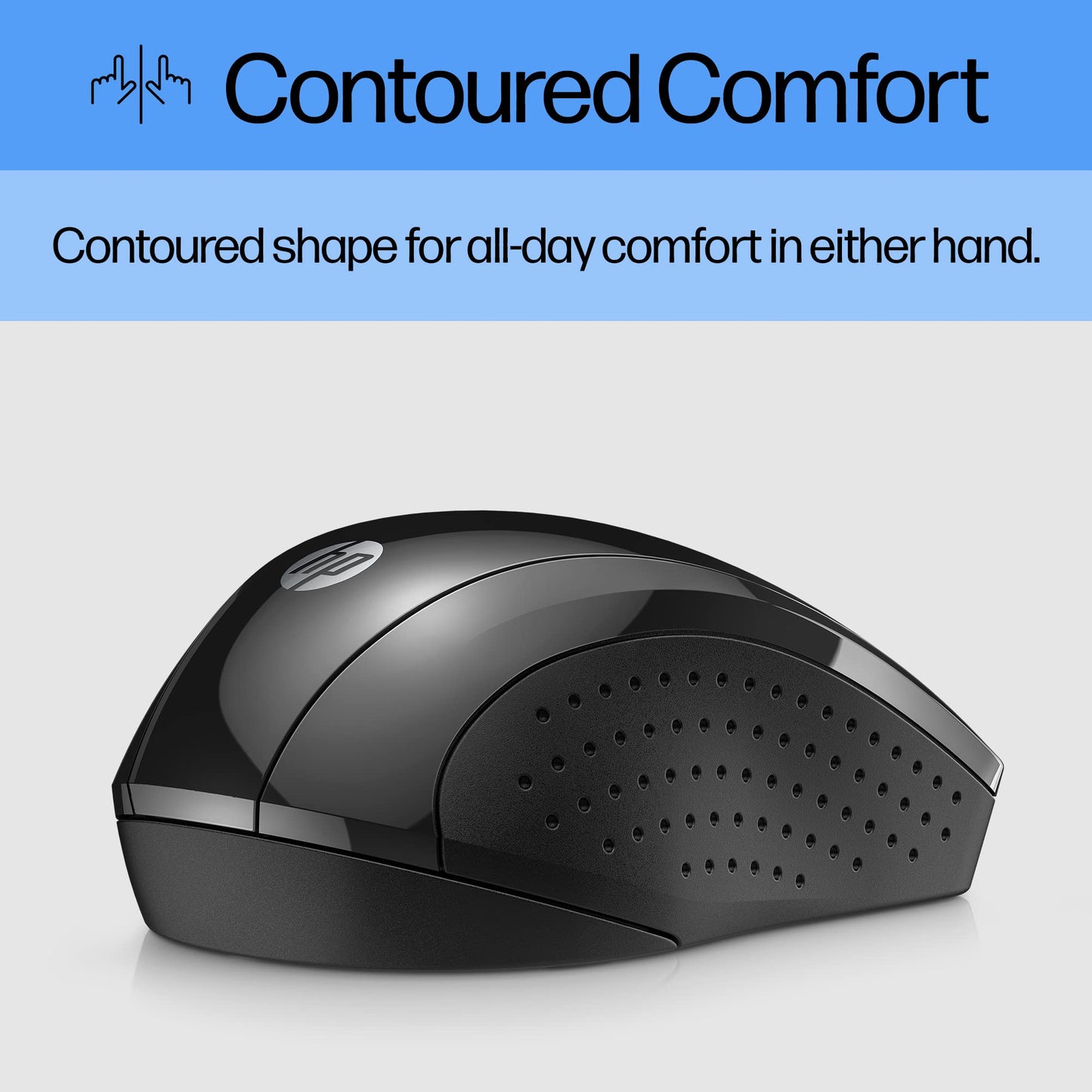 HP X3000 G3 Wireless Mouse - Black, 15-Month Battery, Side Grips for Control, Travel-Friendly, Blue LED, Powerful 1600 DPI Optical Sensor, Compatible with Wins PC/Laptop, Mac, Chromebook (683N7AA)