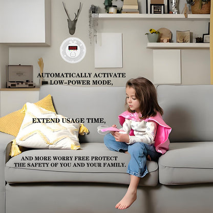 Vzmcov Carbon Monoxide and Smoke Detector LCD Display, Battery Powered, Dual sensors, 85dB Voice Alarm and Real-time Tracking, Suitable for Home/Kitchen/Bedroom/RV (Small Screen, 2Pack-CO&Smoke)