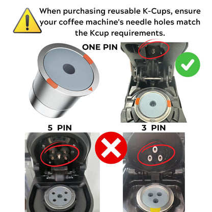 Noalto Reusable K Cups and Coffee Pods,Universal stainless steel k Cups for Keurig 2.0 and 1.0 Coffee Makers machine(2pack)