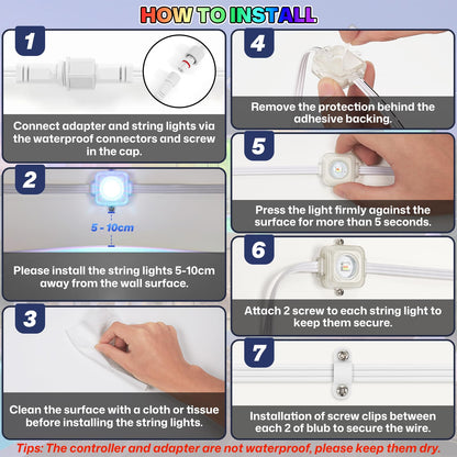 Permanent Outdoor Lights, 100ft Smart Eave Lights with 72 LED Lights, IP67 Waterproof, App Control, DIY RGBIC Light for House Halloween Decorations, Compatible with Alexa and Google Assistant, White