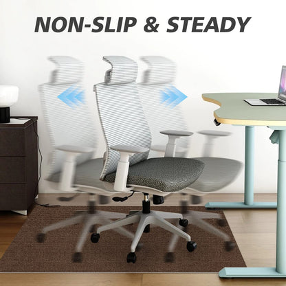 Sycoodeal Office Chair Mat for Hardwood Floor,Office Computer Gaming Chair Mat for Tile Floor,Large Floor Protector Rug,Anti-Slip,Easy to Clean,Coffee(48"x60")