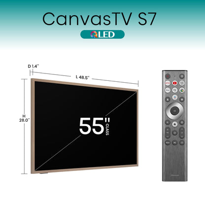Hisense 55-Inch Class QLED 4K S7N CanvasTV Series Dolby Vision HDR Google Smart TV (55S7N) - 144Hz, Art Mode, Anti-Glare Panel, Hi-Matte Display, Frame & UltraSlim Wall Mount Included