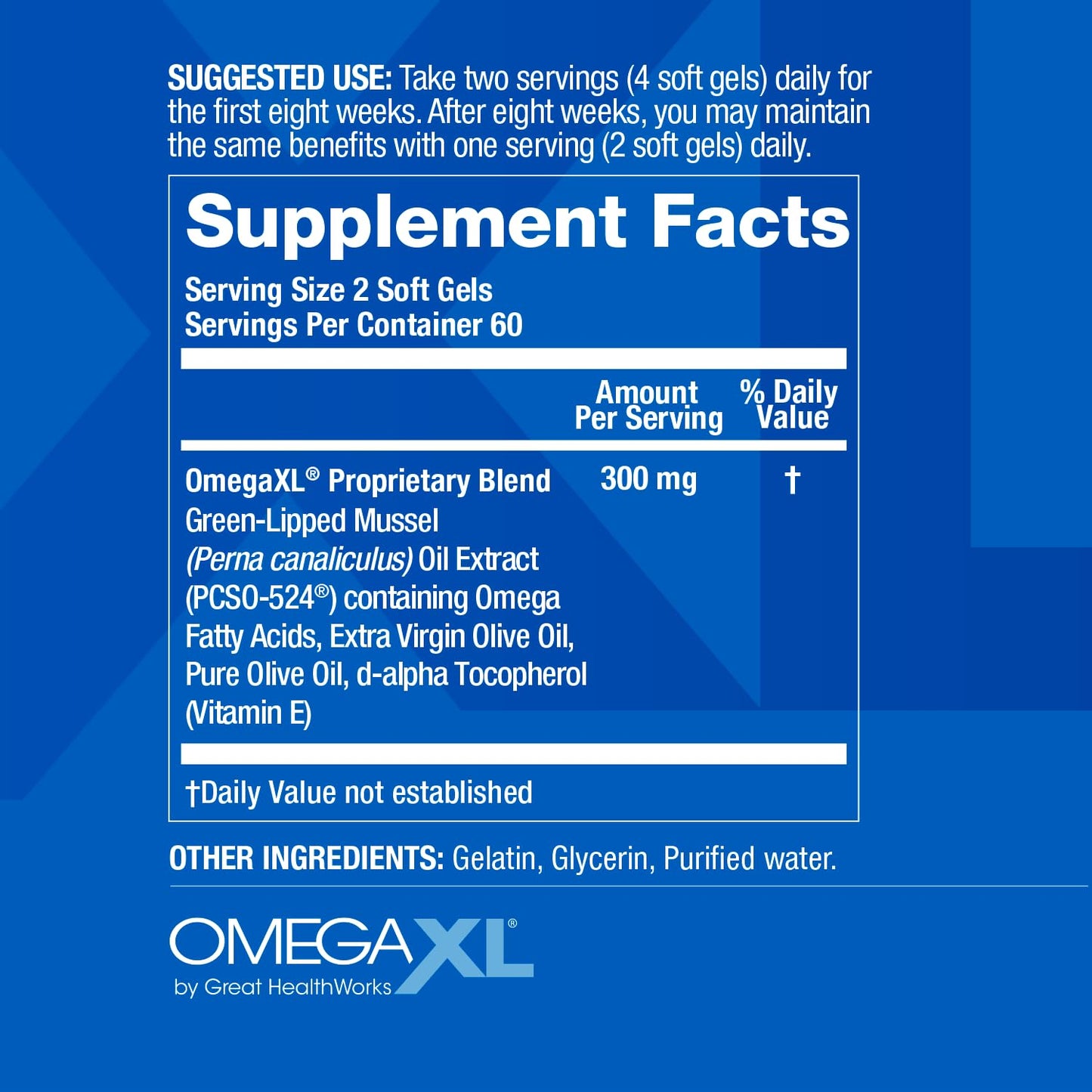 OmegaXL Joint Support Supplement - Natural Muscle Support, Green Lipped Mussel Oil, Soft Gel Pills, Drug-Free, 120 Count