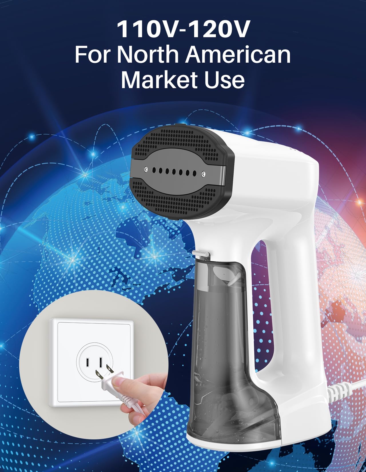 Sweepulire Vacuum Steamer for Clothes, 3500Pa Suction Handheld Clothes Steamer, 3 Modes, LED Display, Portable Travel Steamers for Clothes, Steaming & Ironing 2 In 1, 160ml Water Tank (for 110-120V)