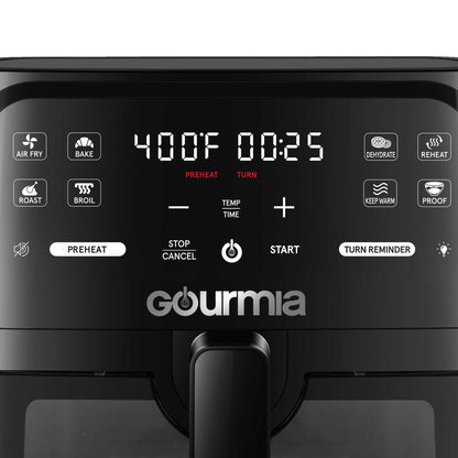 Gourmia 8-Quart Digital Window Air Fryer, with 8 One-Touch Functions, Black