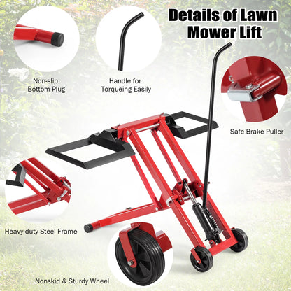 Costway Lawn Mower Lift Jack for Tractors & Zero Turn Riding Lawn Mowers 500lb Capacity