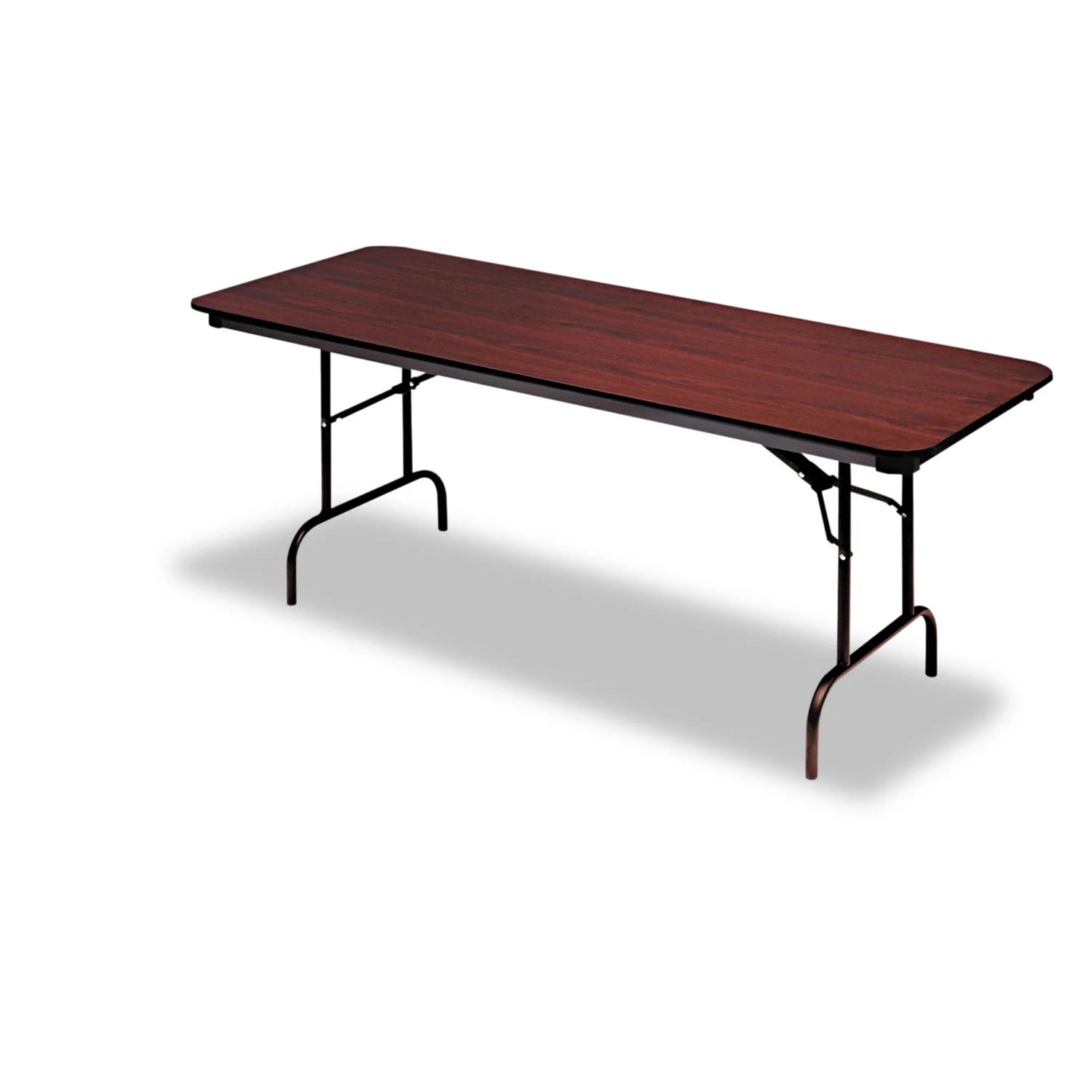 Iceberg OfficeWorks Wood-Laminate Folding Table, 96 x 30 x 29, Mahogany